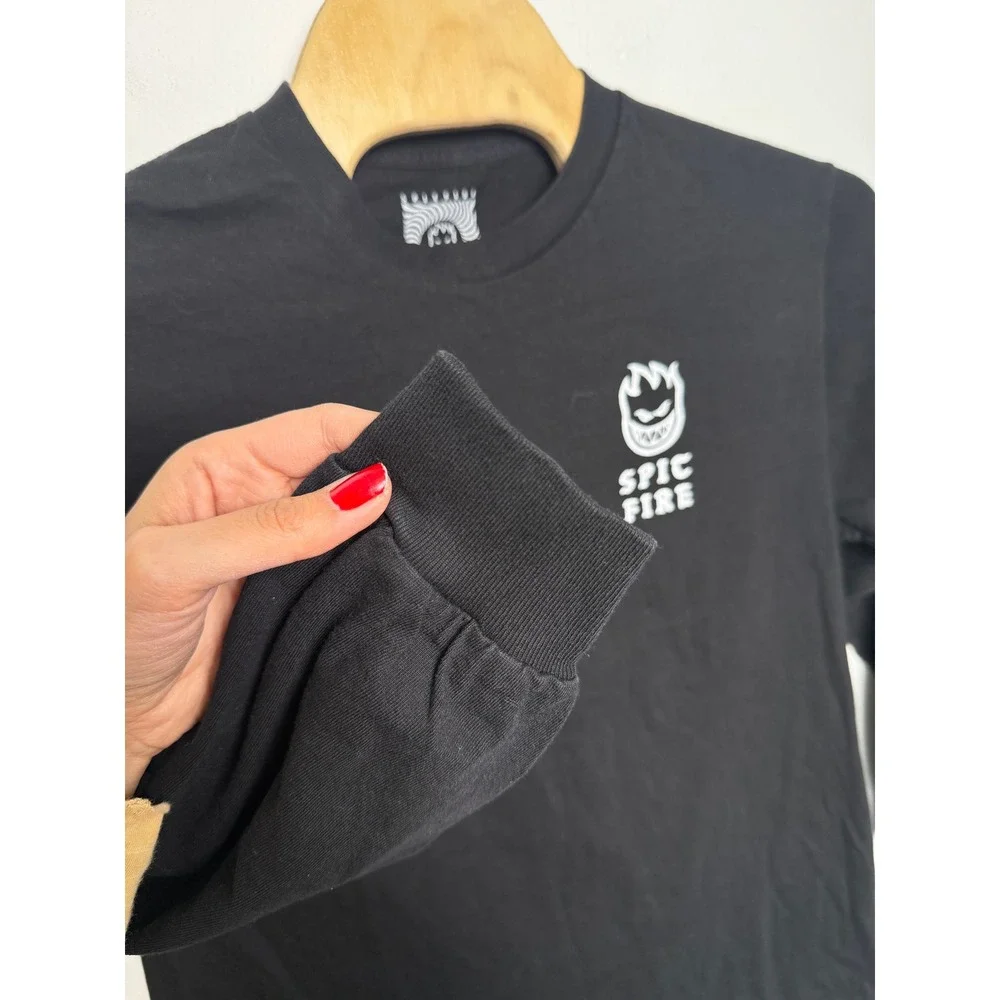 Spitfire Wheels Mens Black Long Sleeve Keeping The Underground Lit Shirt Large